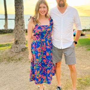 J Crew factory blue floral maxi